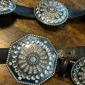 Authentic black Tony Lama gorgeous Crystal Belt with no missing crystals. Heavy